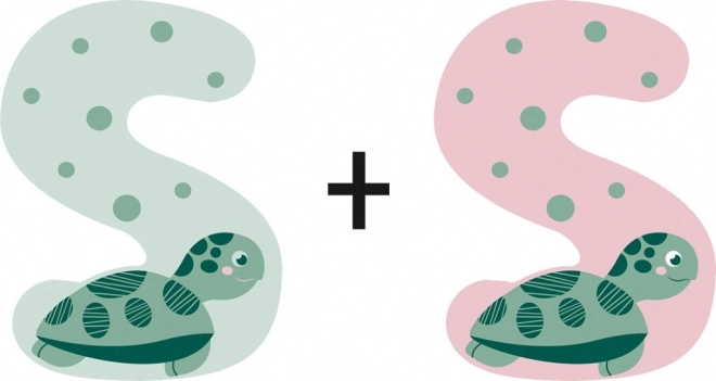 kleine houten letter S met schildpad