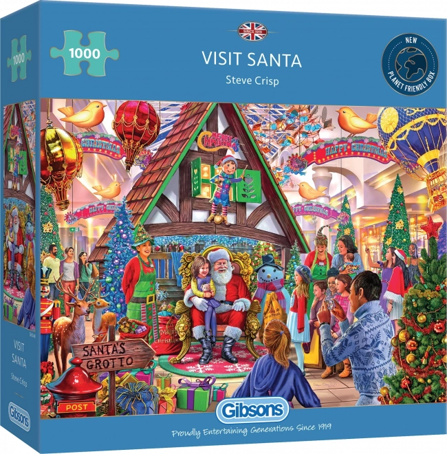 Puzzel GIBSONS Bezoek de Kerstman 1000 stukjes