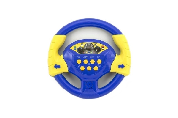 Stuur blauw plastic 20 cm op batterijen met geluid in zak Tsjechisch ontwerp