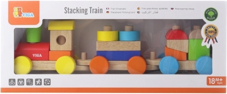 Houten stapeltrein VIGA 41 cm