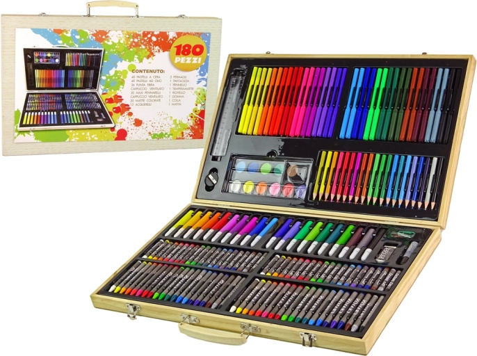 Art Painting Set Wooden Case 180 Pieces