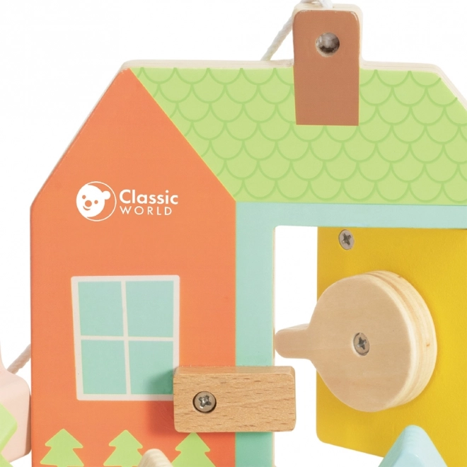 Classic World Montessori houten kralen rijgen sleutels en deuren 11 stuks