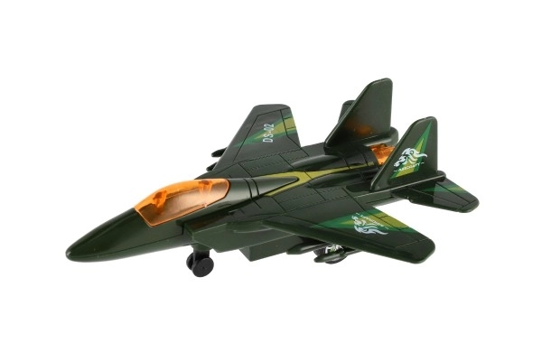 Metall- und Kunststoff-Jäger mit Rückzugsmechanismus 16 cm - Set aus vier farbigen Flugzeugen