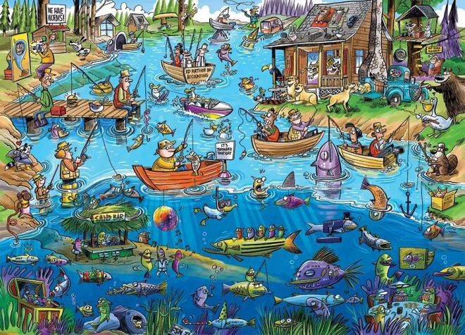 Puzzle Cobble Hill DoodleTown: Aan het vissen 1000 stukjes