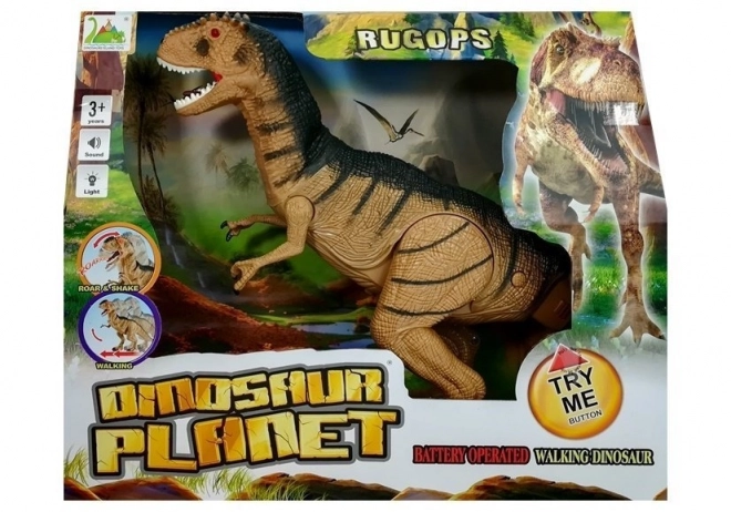 Tyrannosaurus dinosaurus beweegt brult licht op