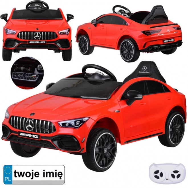 Elektrische kinderauto Mercedes AMG CLA 45s met schommelfunctie – Rood
