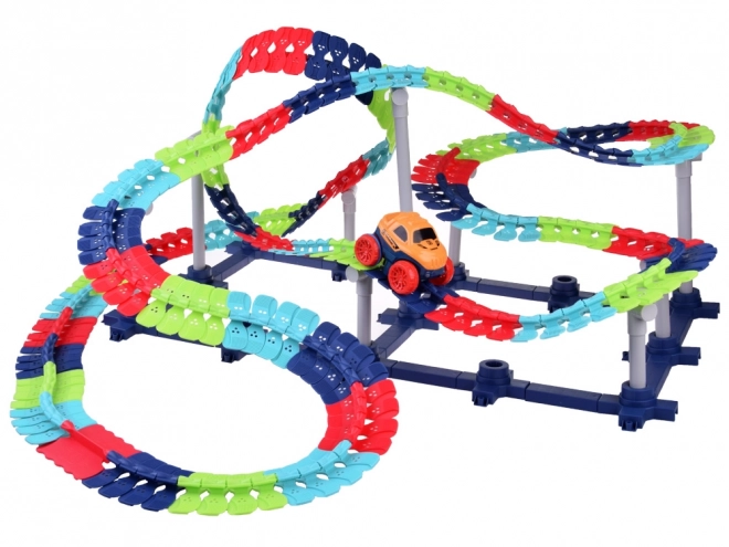 Lange flexibele racebaan + auto 291 onderdelen ZA4768