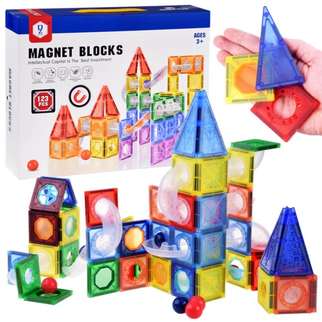 Magnetische bouwset knikkerbaan ZA4719 - 123 onderdelen