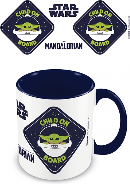 Mehrfarbiger MANDALORIAN-Becher „Kind an Bord“ 315 ml