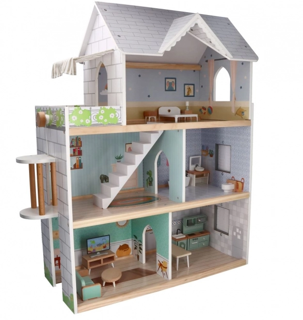 Grote houten poppenhuis