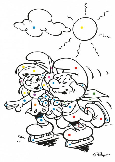 Smurfs Color by Dots Coloring Book