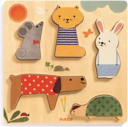 Insert Wooden Puzzle Pets Djeco