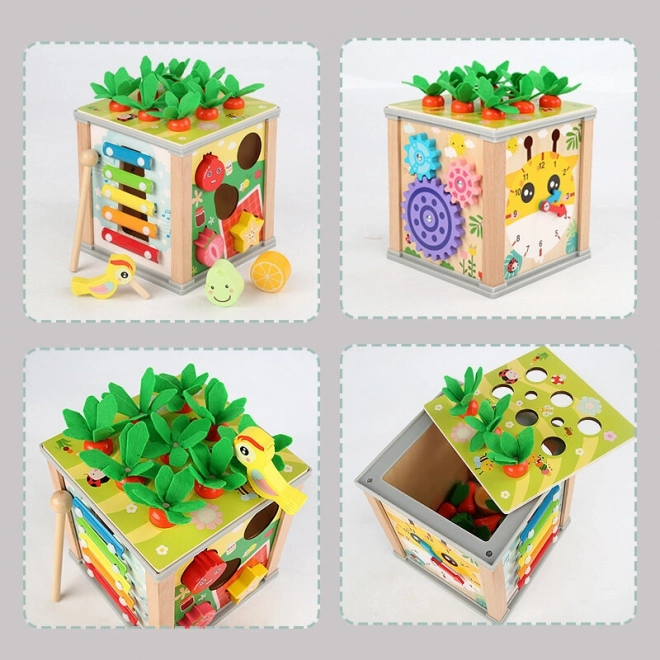 Houten educatieve kubus 5-in-1 voor kinderen