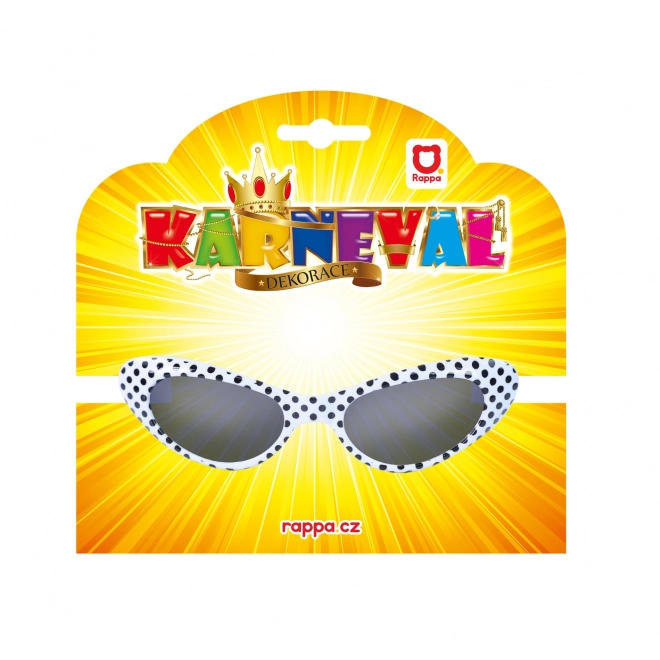 Retro bril wit met zwarte stippen