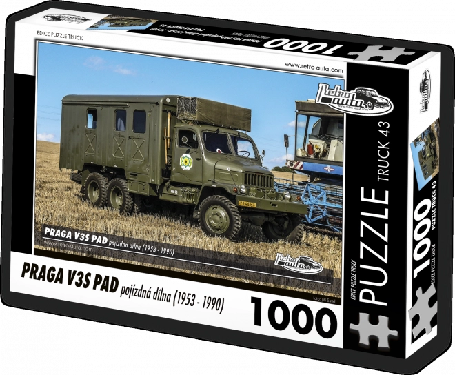 Puzzel Retro Auto's - Praga V3S PAD mobiele werkplaats (1953 - 1990) 1000 stukjes