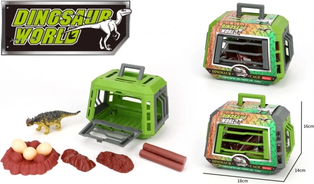 Dinosaur in Cage with Accessories