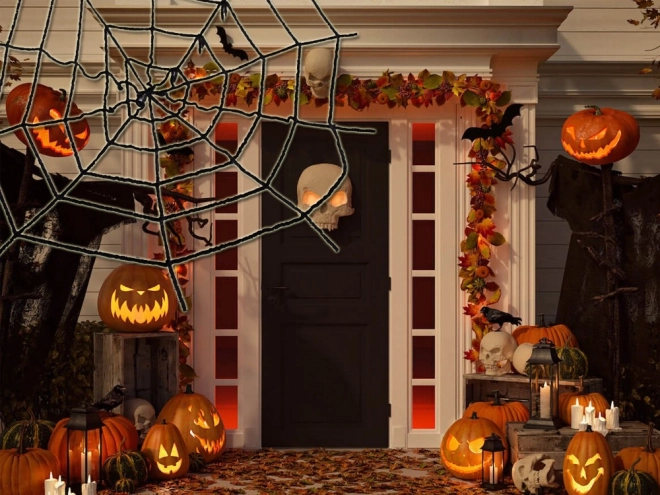 Kunstmatige zwarte spinnenweb voor Halloween