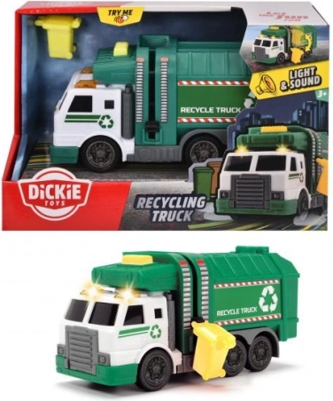 Speelgoedvuilniswagen met licht en geluid 15 cm
