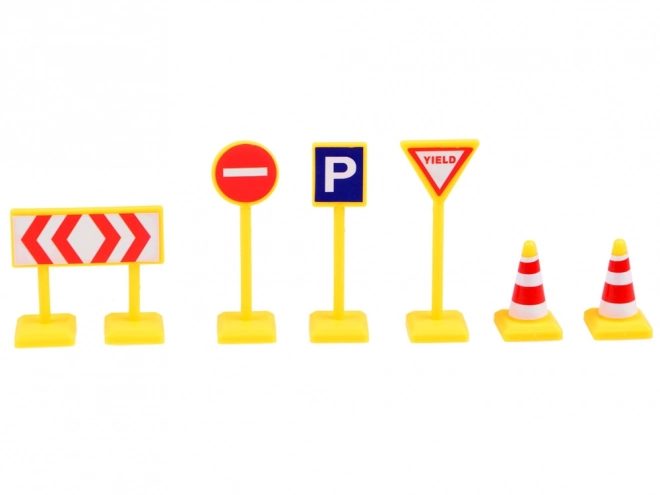 Metall-Spielzeugautos Set für kleine Rennfahrer mit Verkehrsschildern