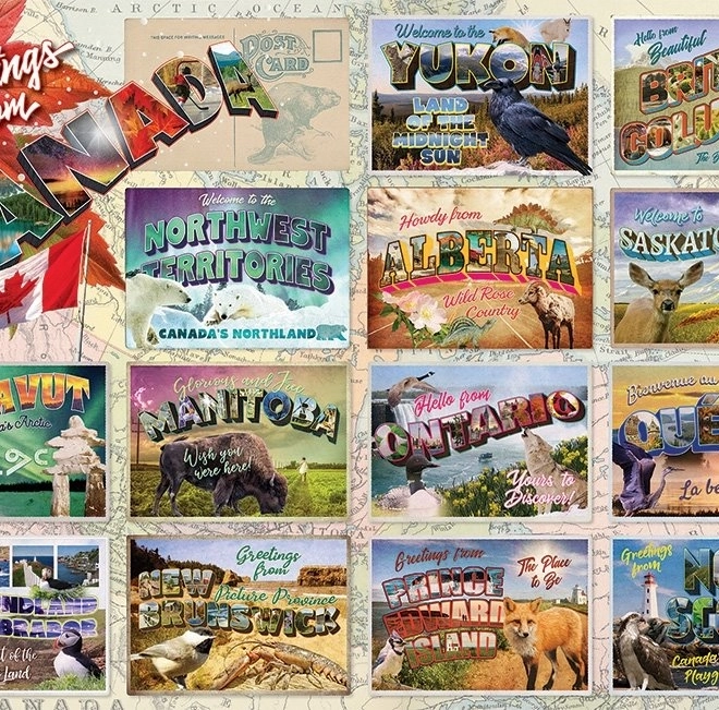 Puzzle Greetings from Canada 1000 pieces COBBLE HILL
