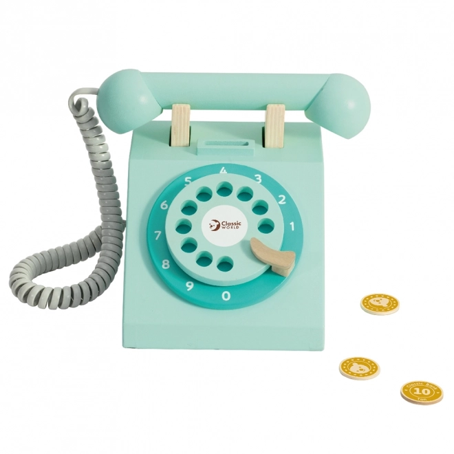 Klassieke houten telefoon voor kinderen