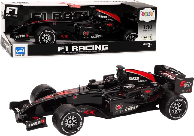 F1-raceauto met opwindmechanisme 1:10, zwart met geluiden