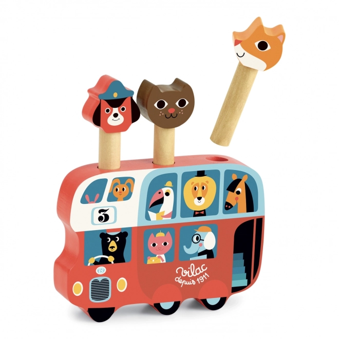 Holz Abschuss-Spiel Bus mit Tieren