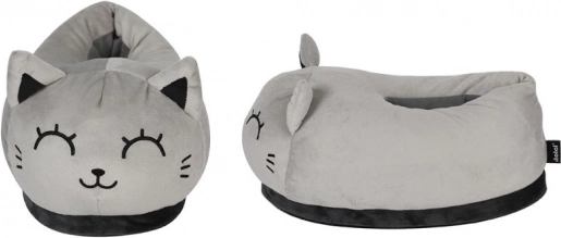 Pluchen pantoffels Grijze katten