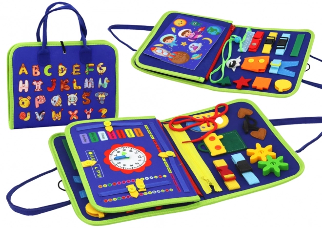 Planche éducative sensorielle bleue pour enfants