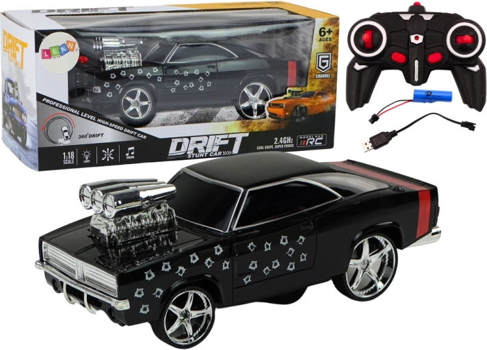 Remote Controlled 1:18 Drift 360 Lights Sounds Black