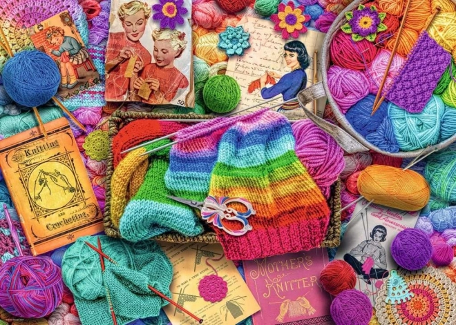 Ravensburger Puzzle Vintage Knitting and Crocheting 1000 Pieces