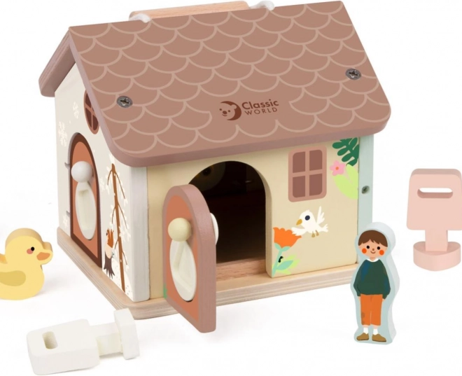 Maison en bois avec inserts pour enfants