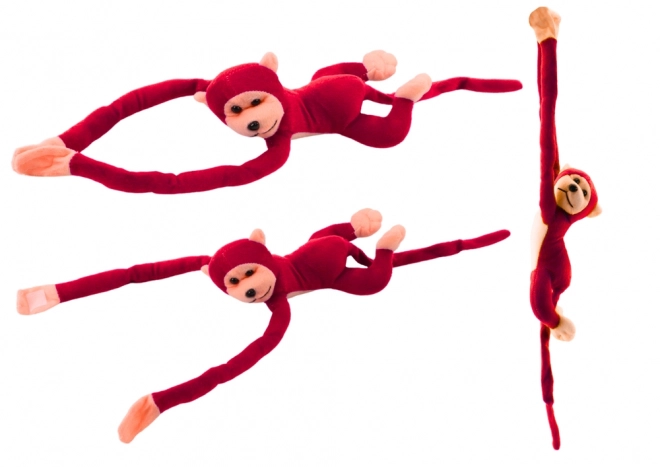 Pluchen mascotte aap met geluid rood 80 cm