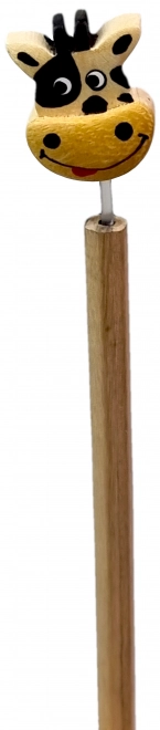 Holzstift mit Kuhkopf