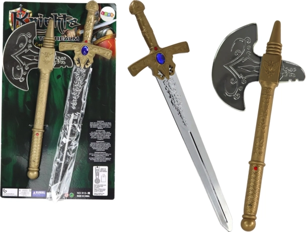 ensemble de chevalier épée et hache pour enfants avec effets sonores