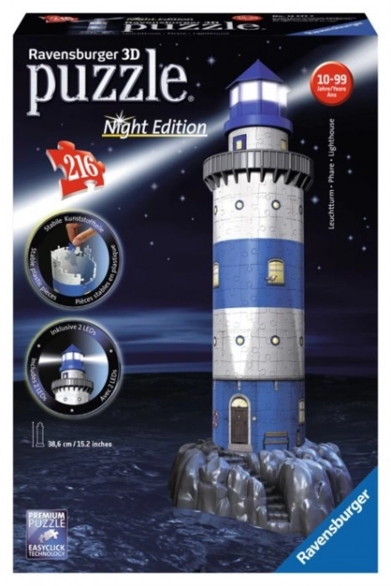 Ravensburger Illuminated 3D Puzzle Lighthouse Night Edition 216 Pieces