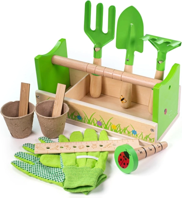 Bigjigs Toys set de jardinage pour enfants en caisse