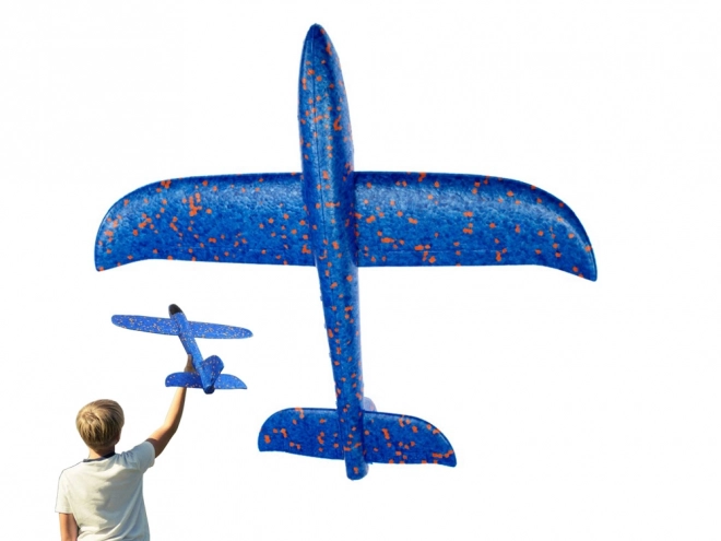 Blauw styropor vliegtuig voor acrobatiek 47cm
