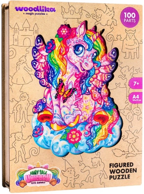 Puzzle coloré en bois - Licorne féerique