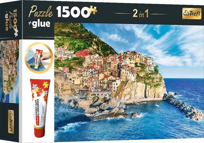 Puzzelset Manarola, Ligurië, Italië 1500 stukjes met lijm