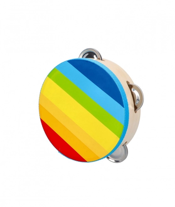 Tambourin en bois arc-en-ciel Goki
