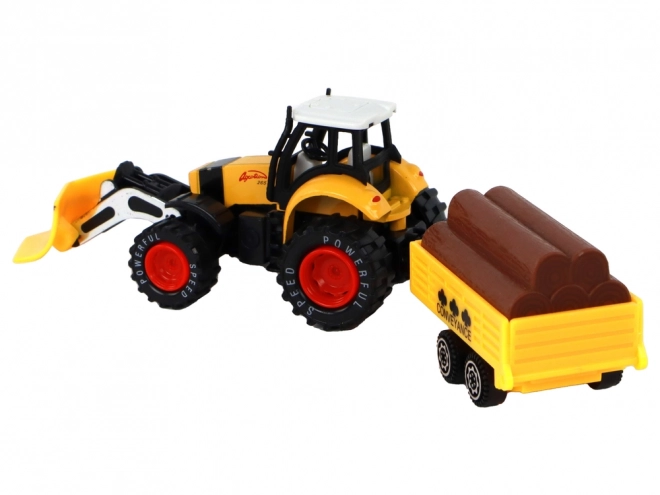 Traktor mit Anhänger gelb rot