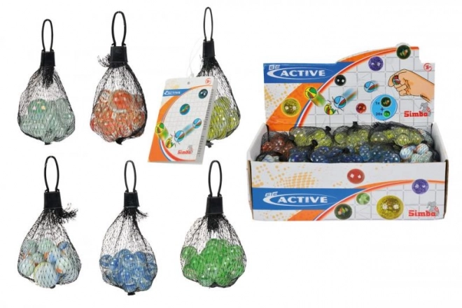 Glass Marbles in Net Bag
