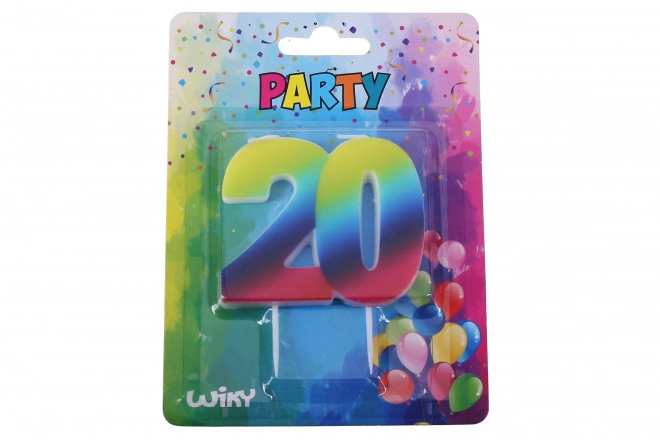 Party Kerze Regenbogen Nummer 20