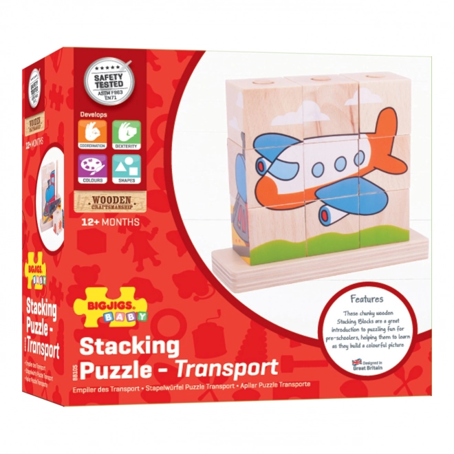 Puzzle en bois Bigjigs Baby Véhicules