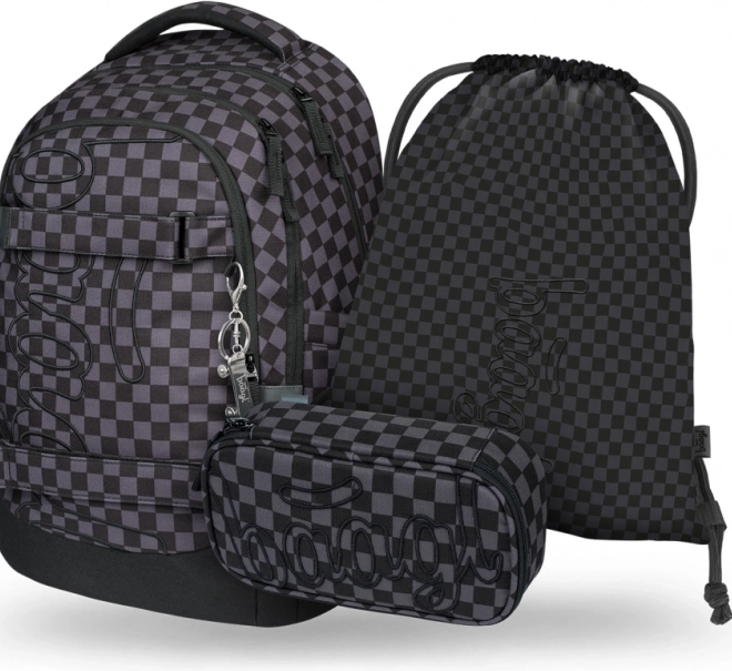Set of School Supplies BAAGL Skate Max Gray: Backpack, Pencil Case and Bag