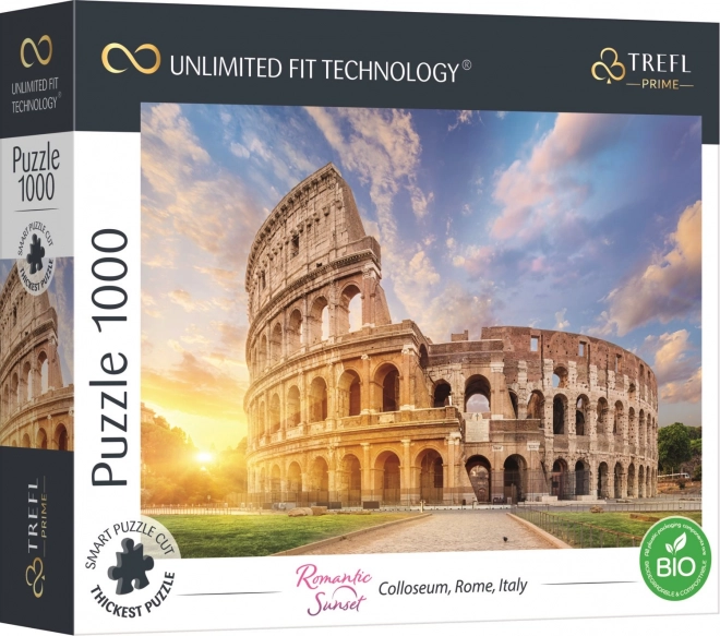 Puzzle TREFL UFT Coucher de soleil romantique : Colisée Rome 1000 pièces