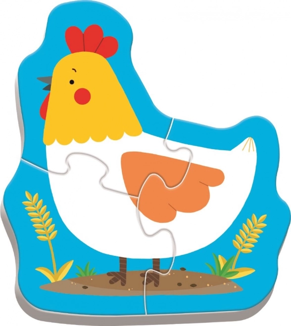 TREFL Baby puzzel Dieren op de boerderij 4-in-1 (3,4,5,6 stukjes)