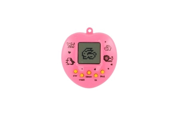 Elektronisch dierenhangertje met koord van kunststof 5x6cm op batterij. Assortiment kleuren 10,5x15x2cm