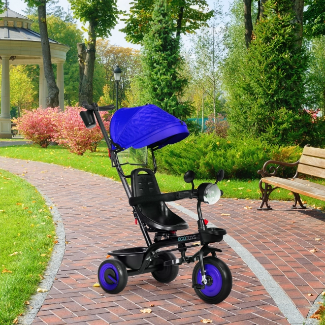 3-in-1 kinderdriewieler met draaibare zitting, kap, blauw, ECOTOYS